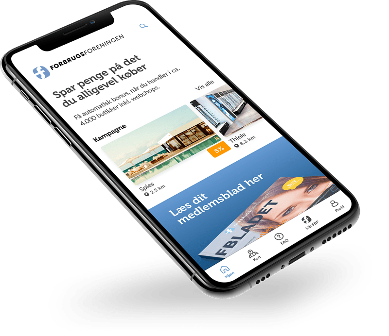 Forbrugsforeningens app forside perspektiv