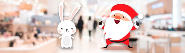 Tegnet nisse og kanin indkopieret på kontormiljø