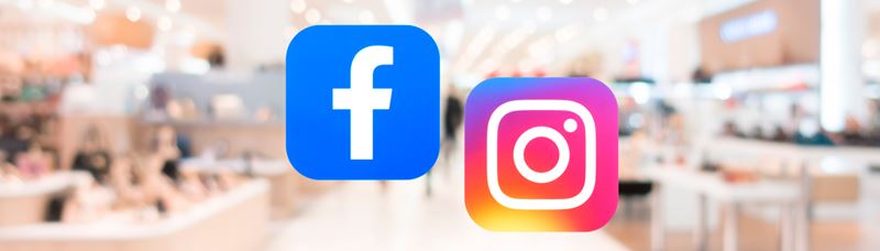 Facebook og Instagram logo i kontormiljø